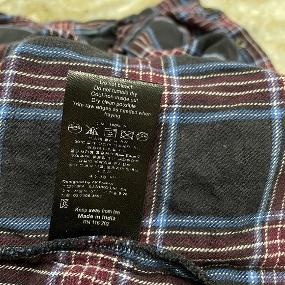 Zadig & Voltarie Eagle Bedazzled Plaid Flannel Women's Large Tess Carreaux - Picture 5 of 12